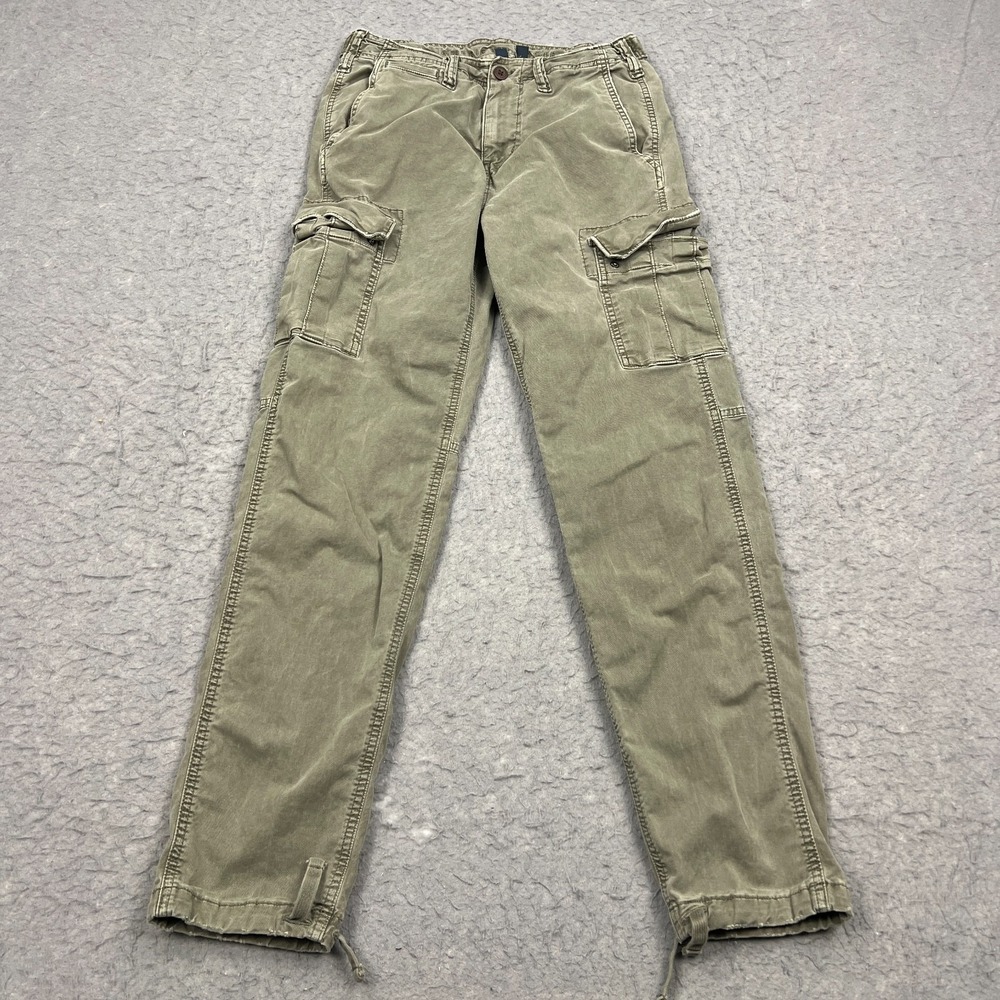 American Eagle Pants Men's 30x34** Green Twill Slim Lived In Cargo Flex Cinch